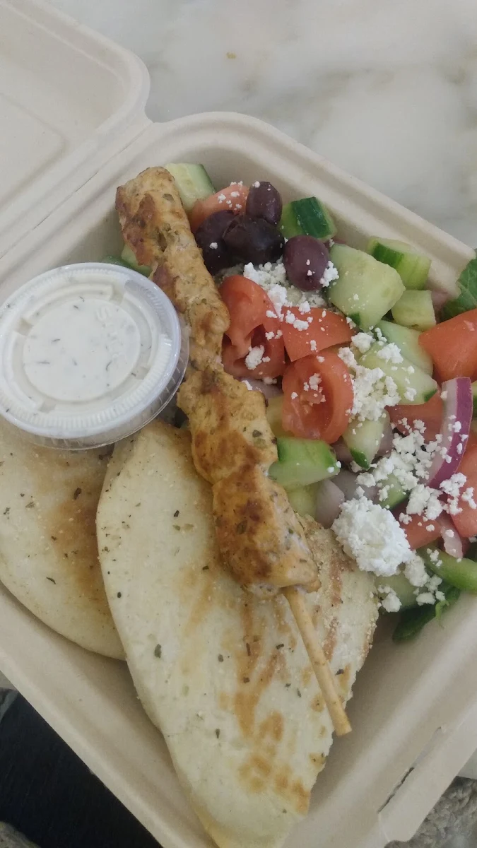Souvlaki and Side Salad