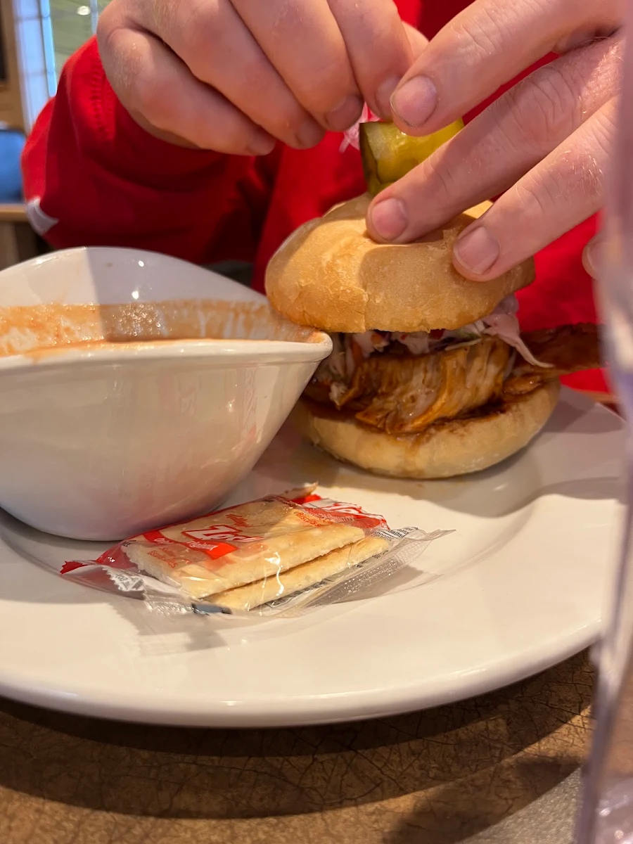 Pulled Pork Sandwich with Spicy Thai Chicken Soup
