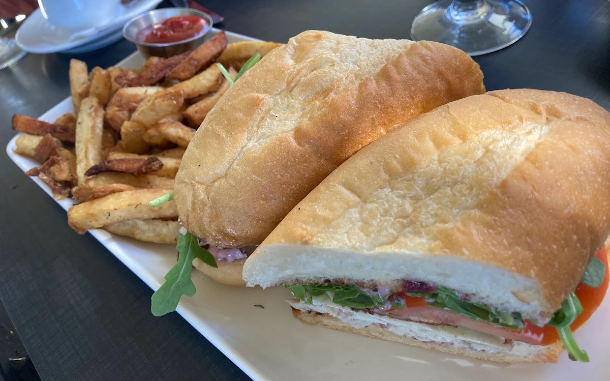 Turkey Bacon Club and Fries