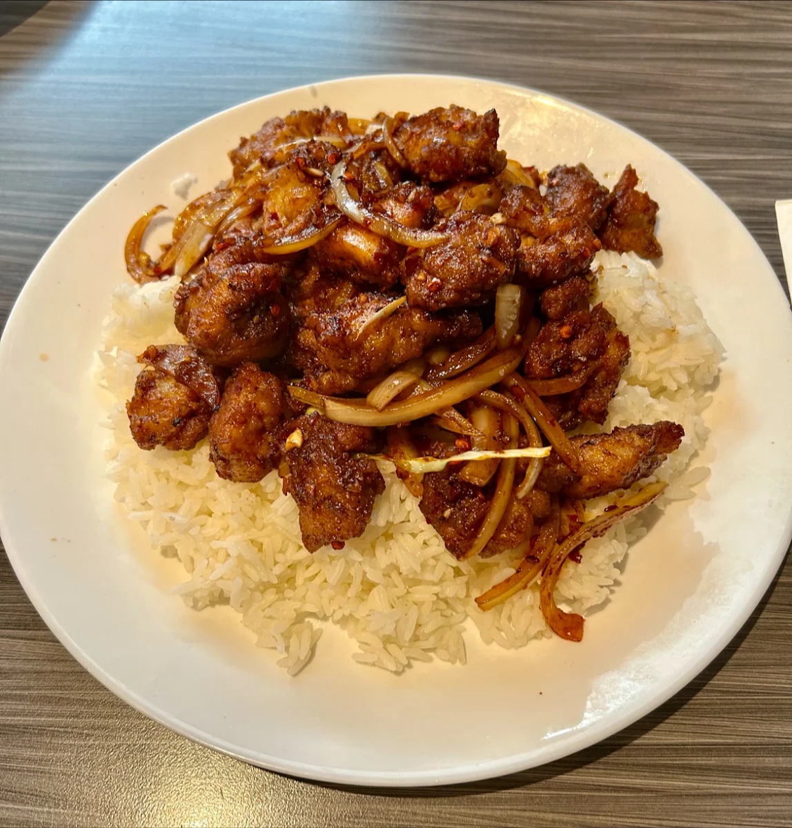 Chilli Chicken Dry with Rice