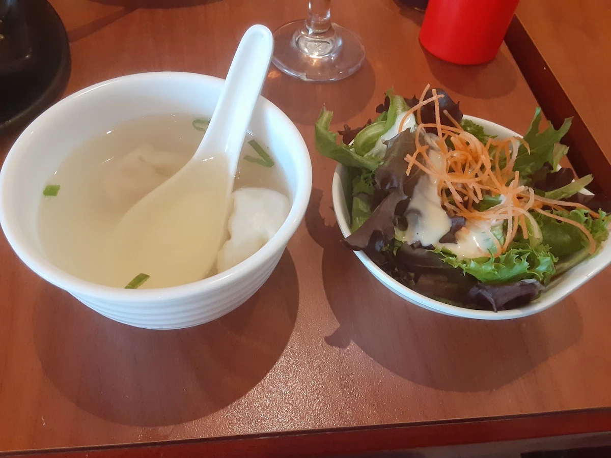 Wonton Soup and Salad