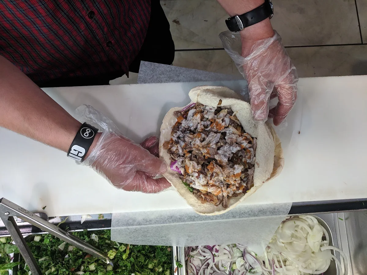 Shwarma Sandwich Before Rolling