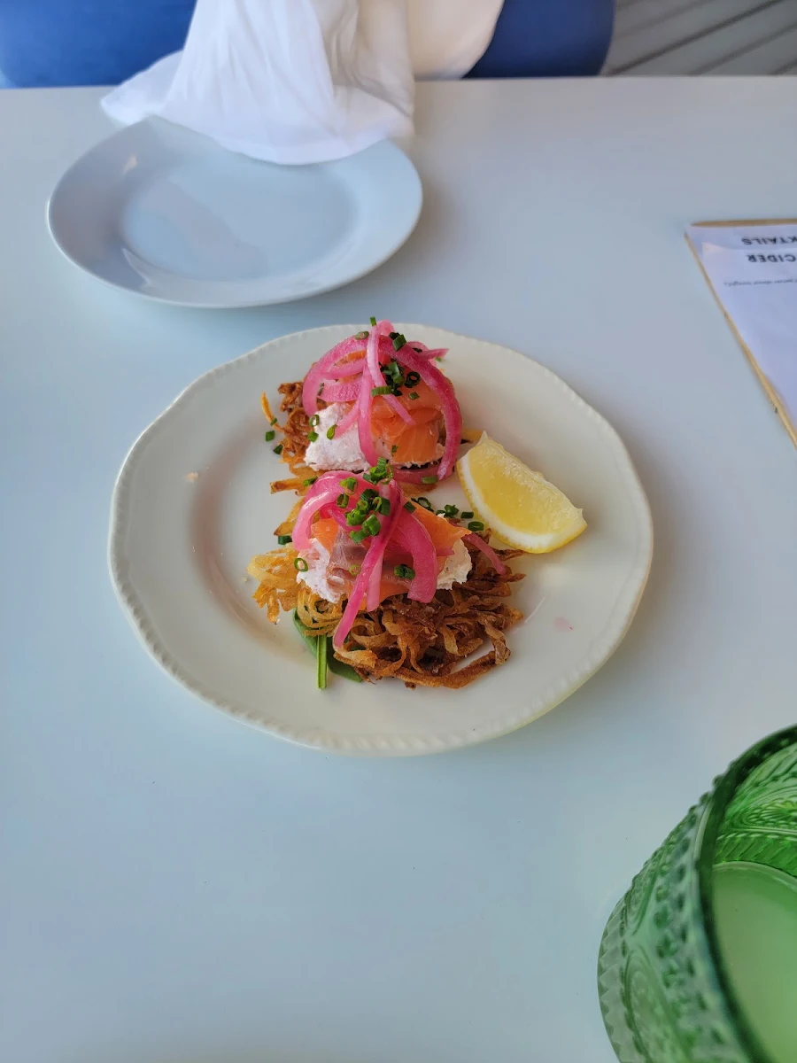 Tand I's Smoked Salmon on Crisp Rosti Potatoes with Chive