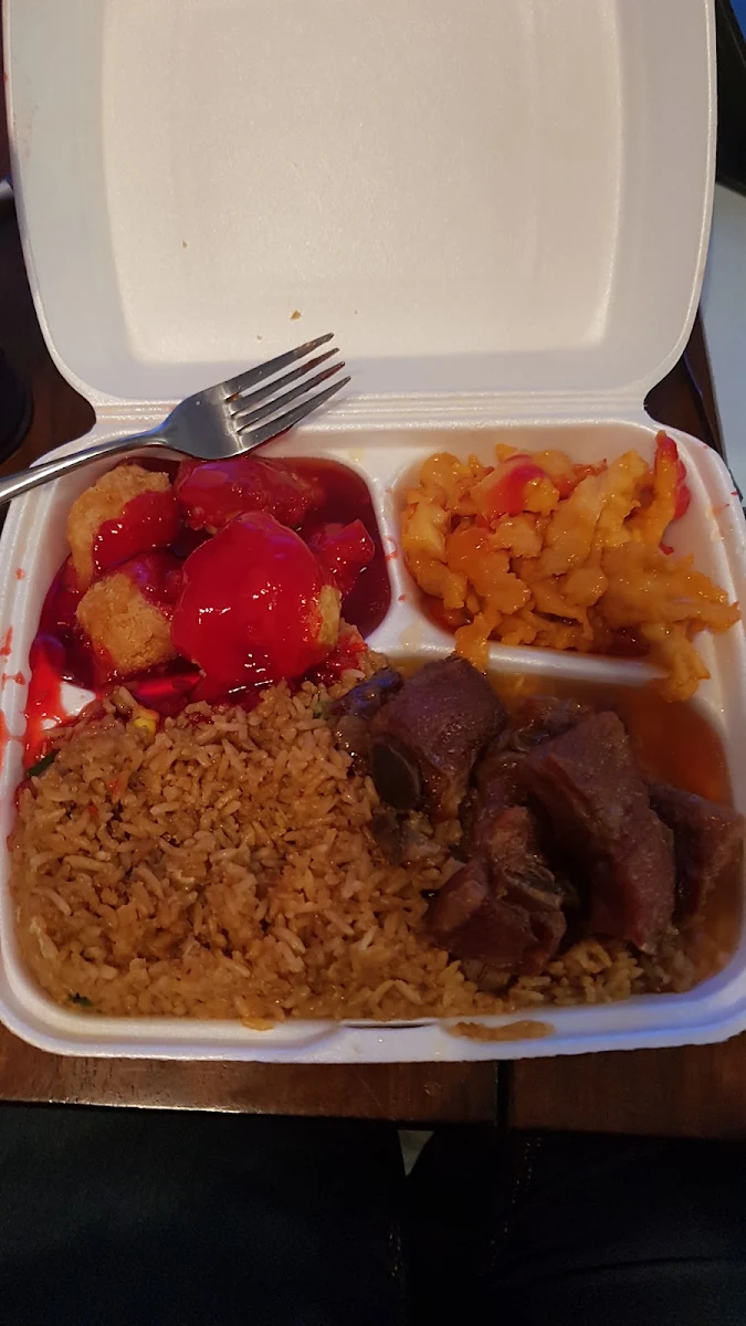 Orange Chicken Ribs Rice Chicken Balls
