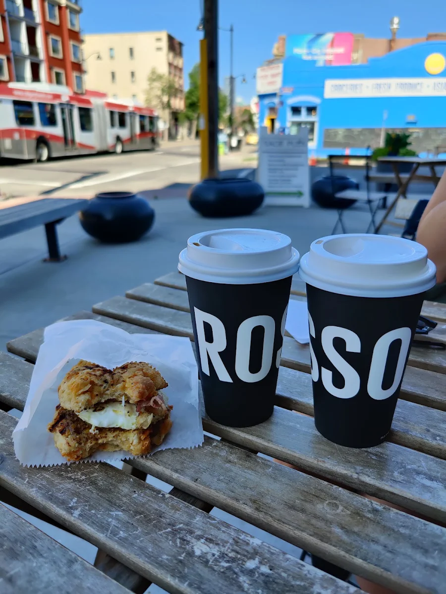 Breakfast Sandwiches and Latte