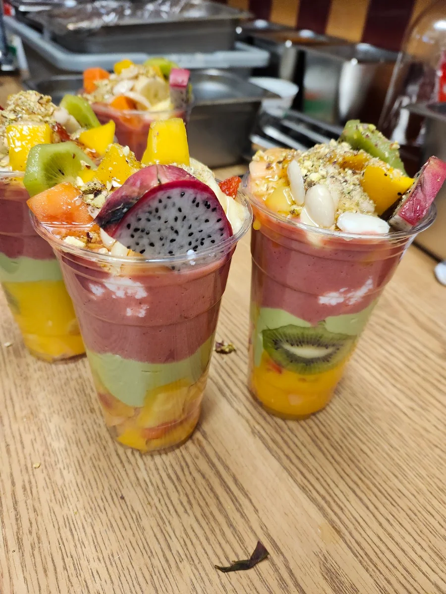 Avocado with Strawberry Cocktail and Fresh Fruits