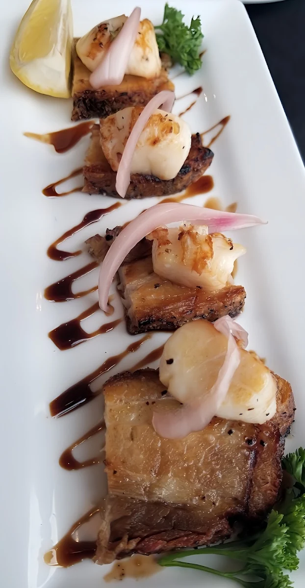 Scallops and Pork Belly Appetizers