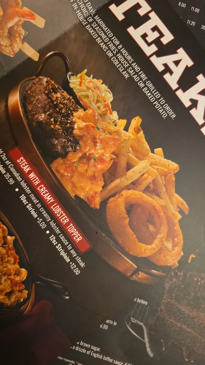 Menu, Montana’s BBQ & Bar