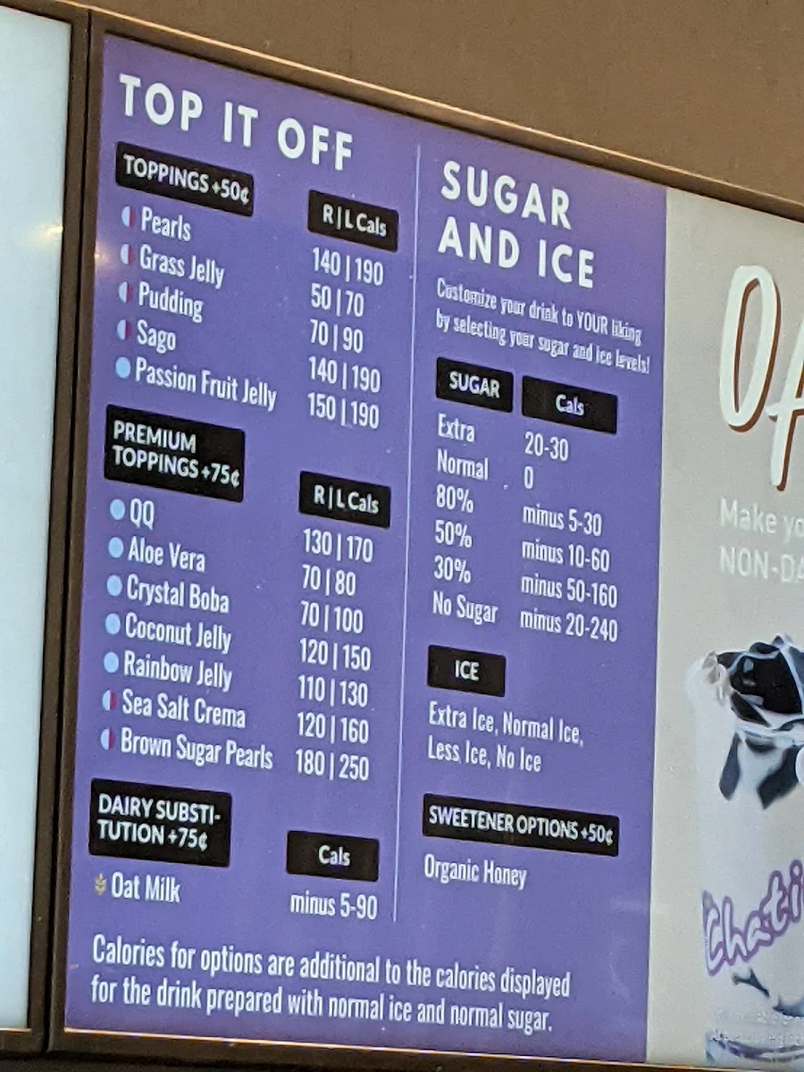 Menu, Chatime