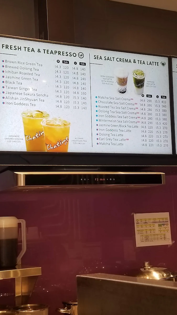 Menu, Chatime