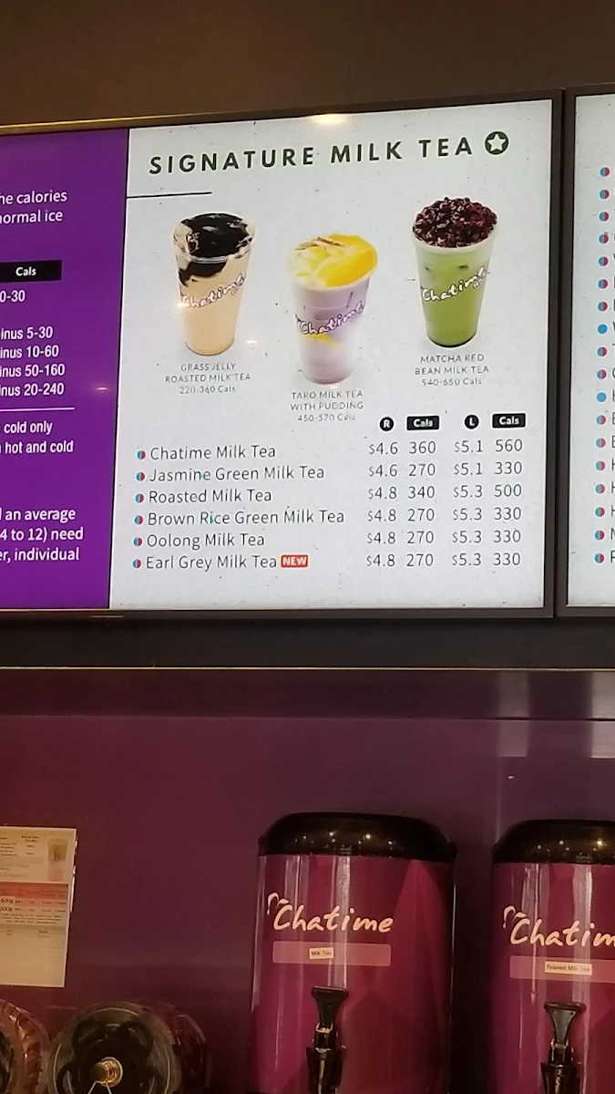Menu, Chatime