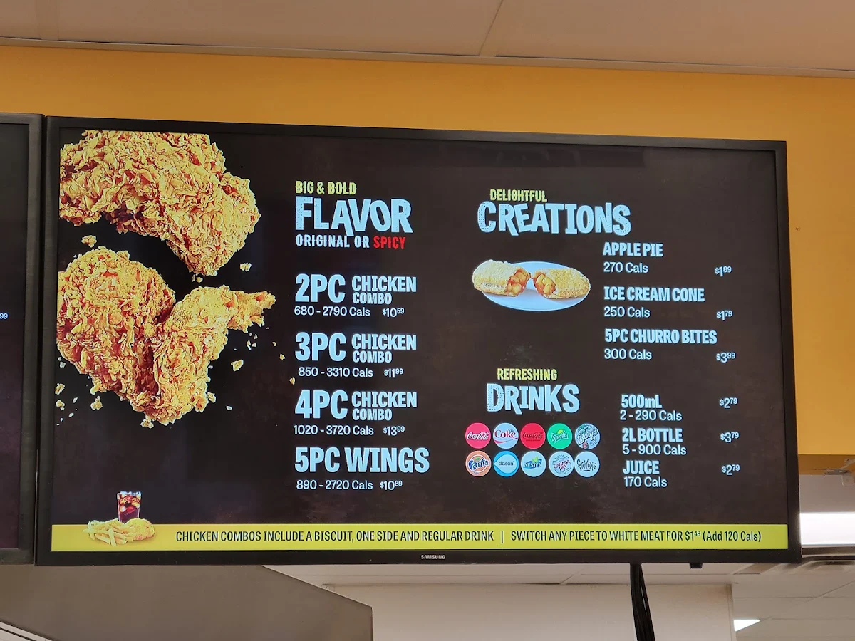 Menu, Church's Texas Chicken
