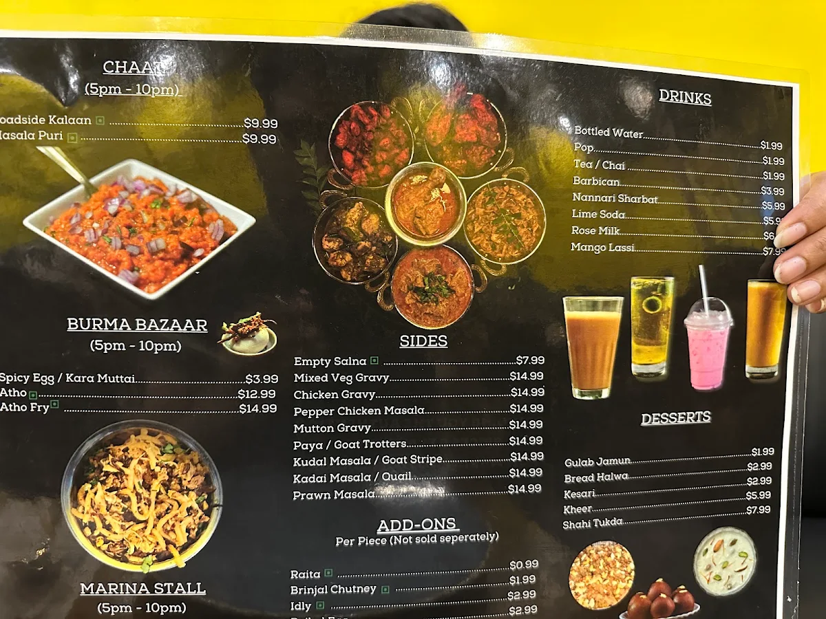 Menu, Noor's Bhai Biryani