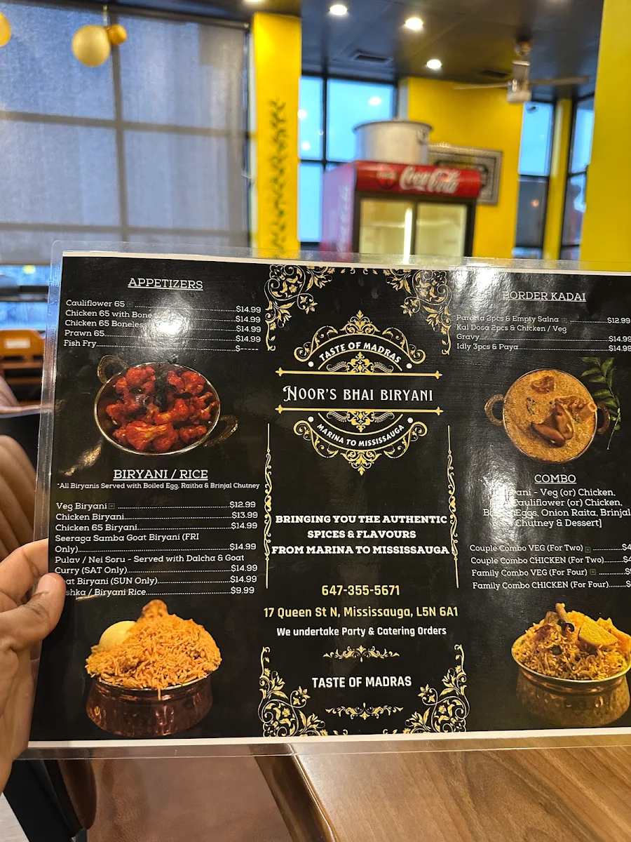 Menu, Noor's Bhai Biryani