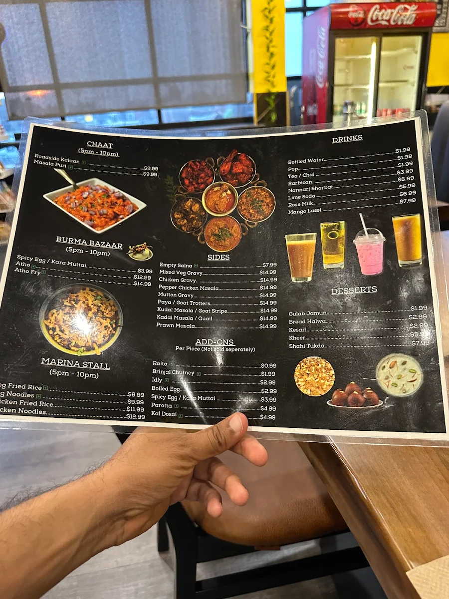 Menu, Noor's Bhai Biryani