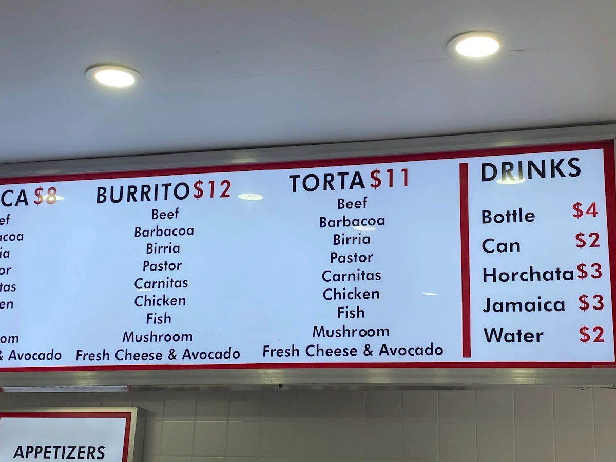 Menu, Gus Tacos
