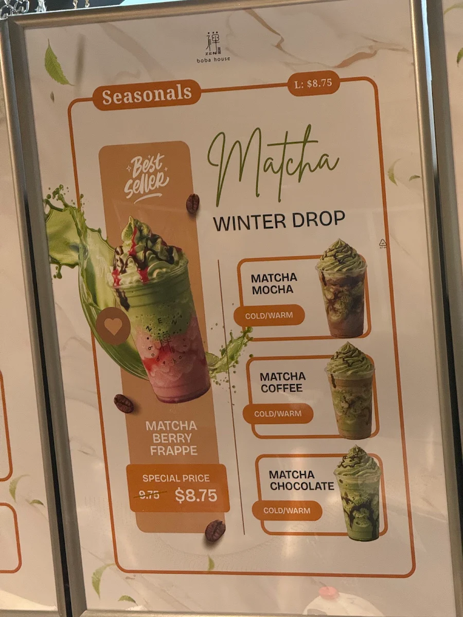 Menu, ZEN BOBA HOUSE