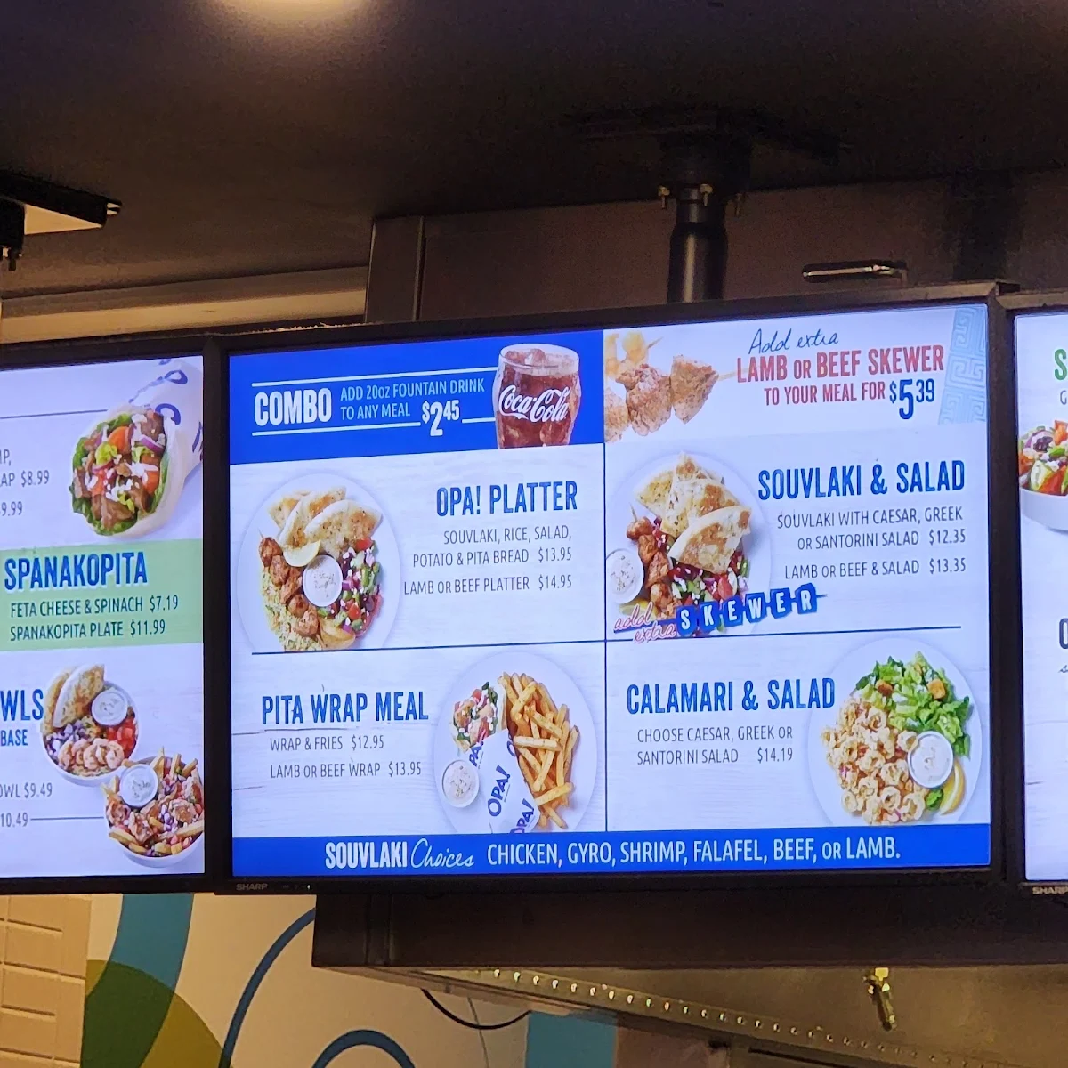 Menu, OPA! of Greece Metrotown