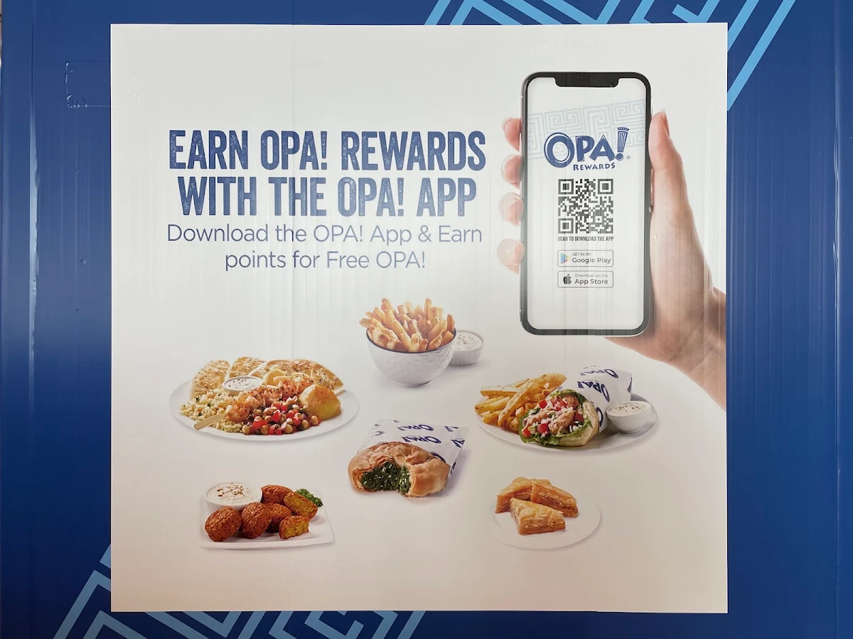 Menu, OPA! of Greece Metrotown