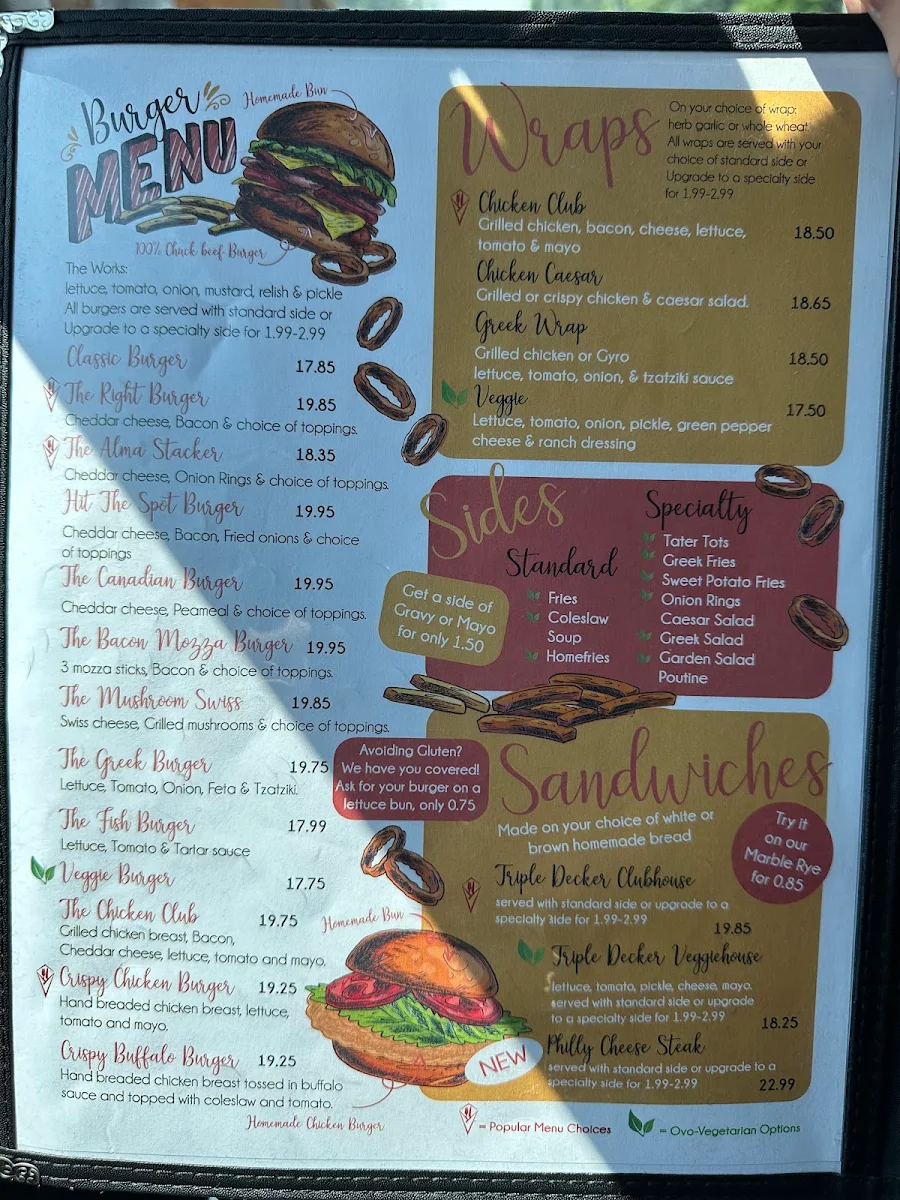 Menu, The Right Spot Restaurant Baked Goods