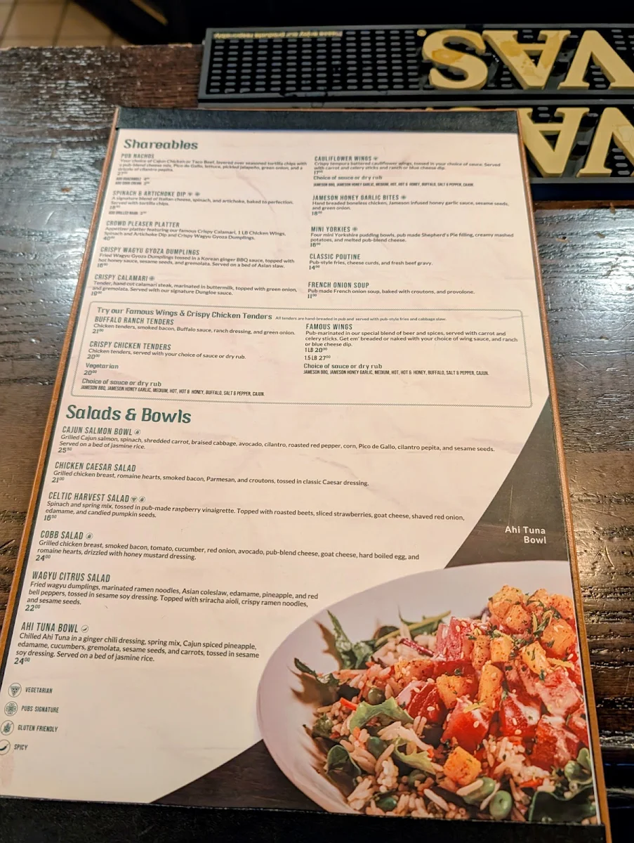 Menu, Fionn MacCool's