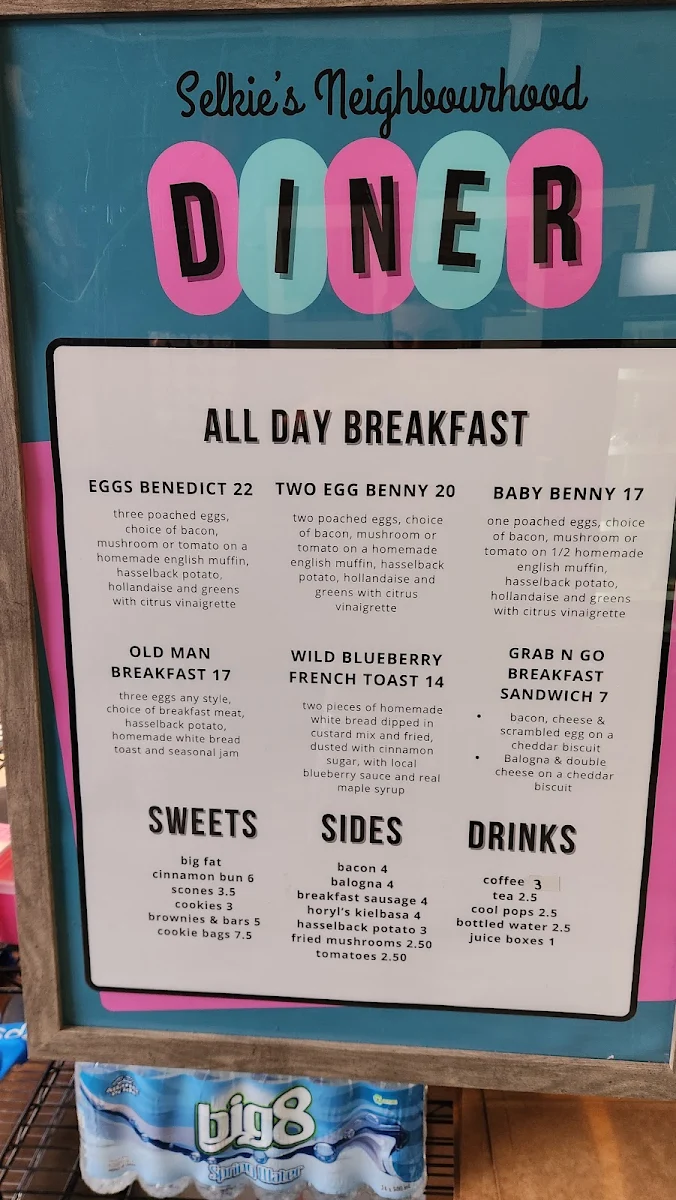 Menu, Selkie's Neighbourhood Diner