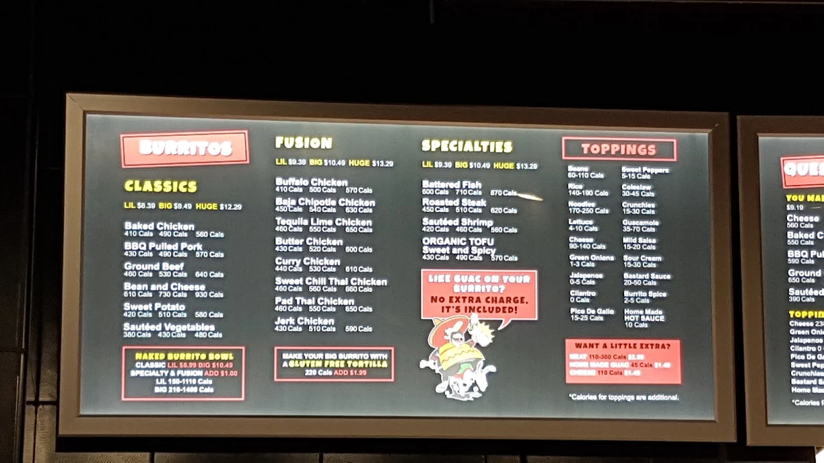 Menu, Fat Bastard Burrito