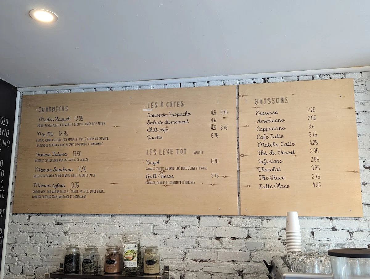 Menu, sandwicherie chez ta mère