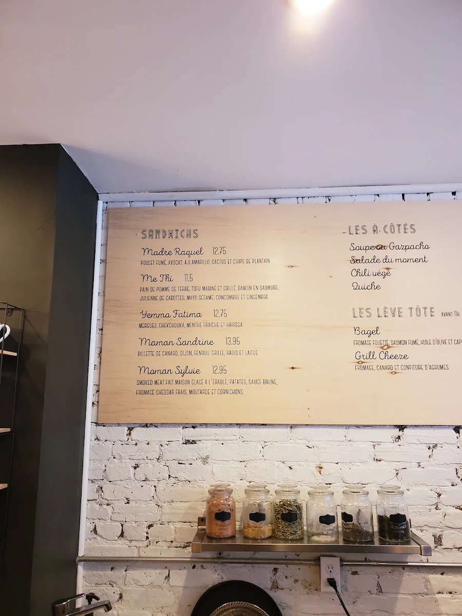 Menu, sandwicherie chez ta mère