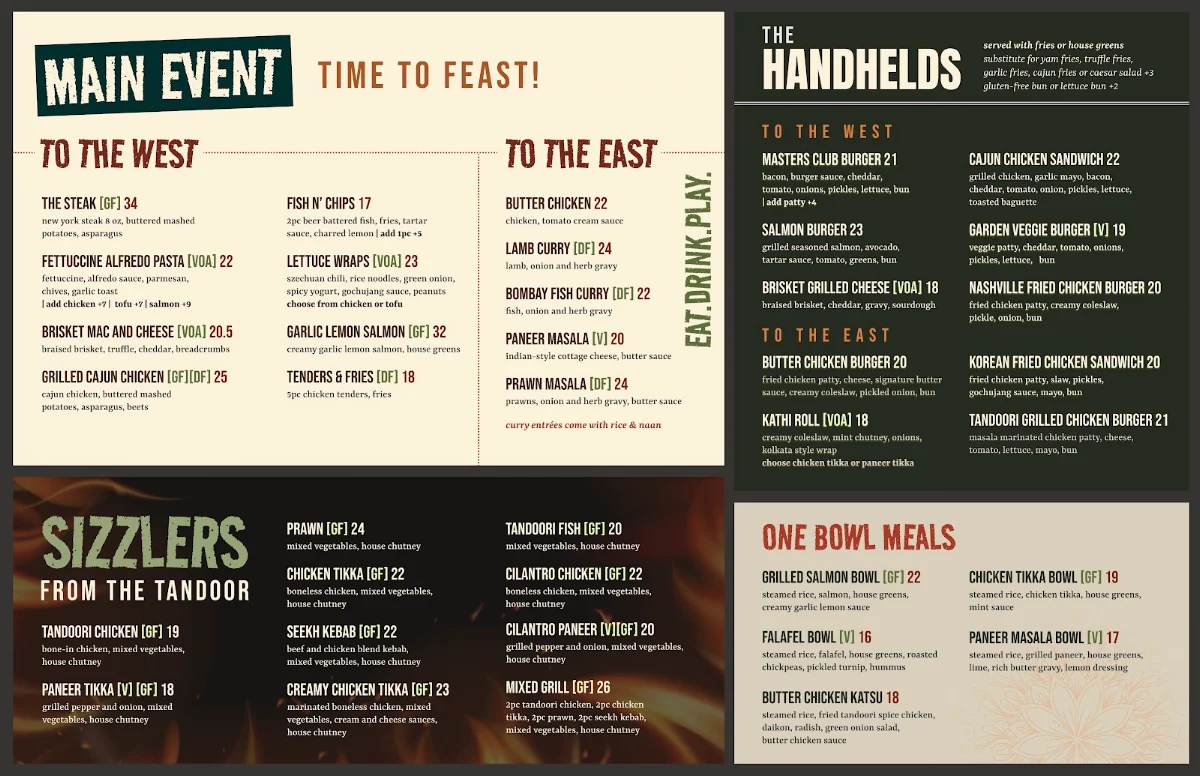 Menu, Par4 Kitchen & Bar | Surrey Sports Bar & Restaurant