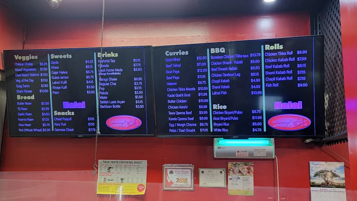 Menu, Tazah Taste