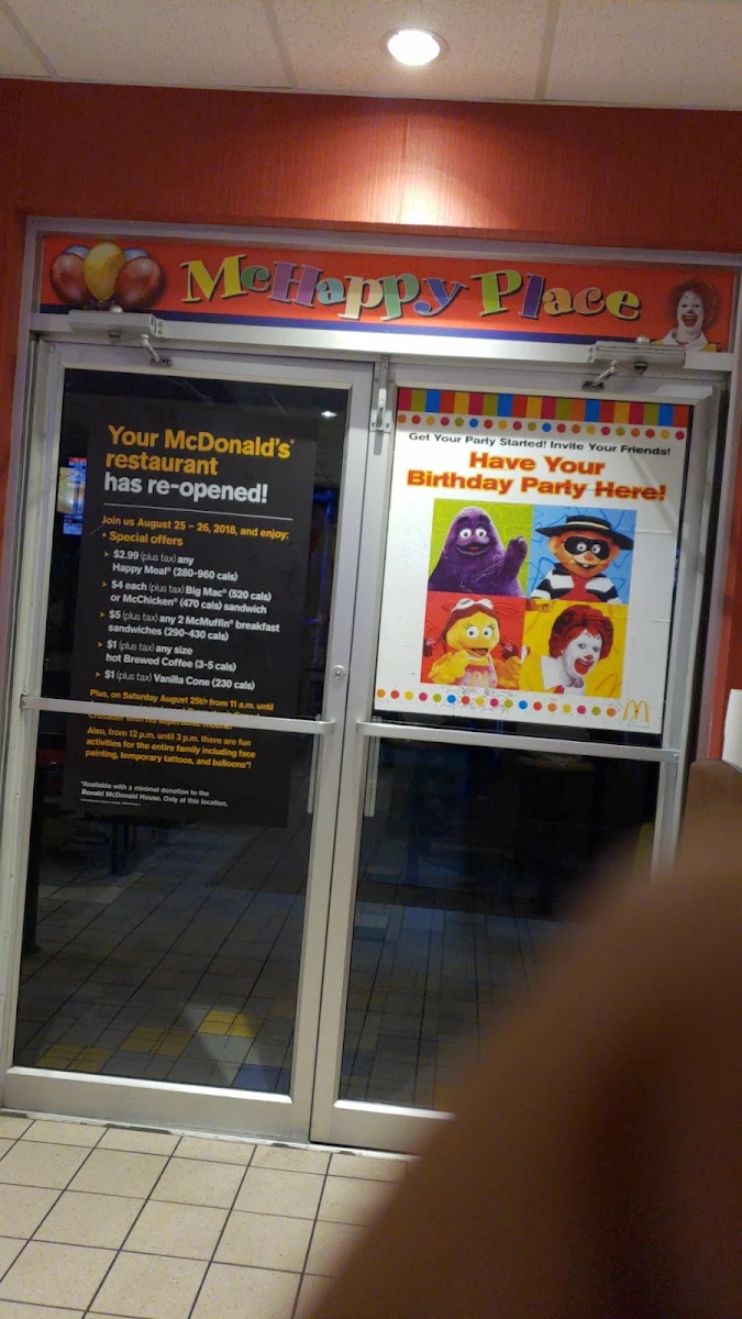Menu, McDonald's