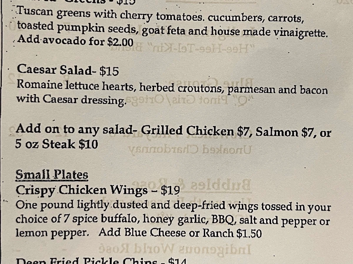 Menu, nax'id' Pub
