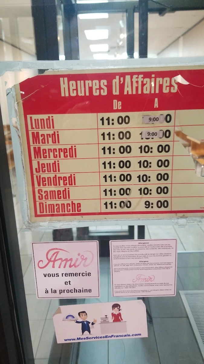 Menu, Amir