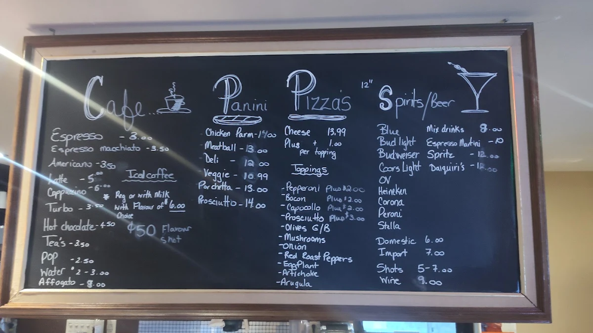 Menu, Gina's Cafe windsor