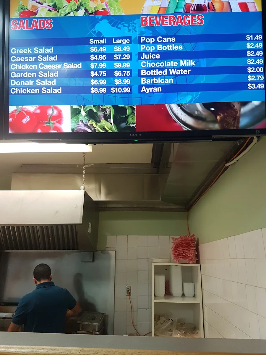 Menu, World's Finest Donair