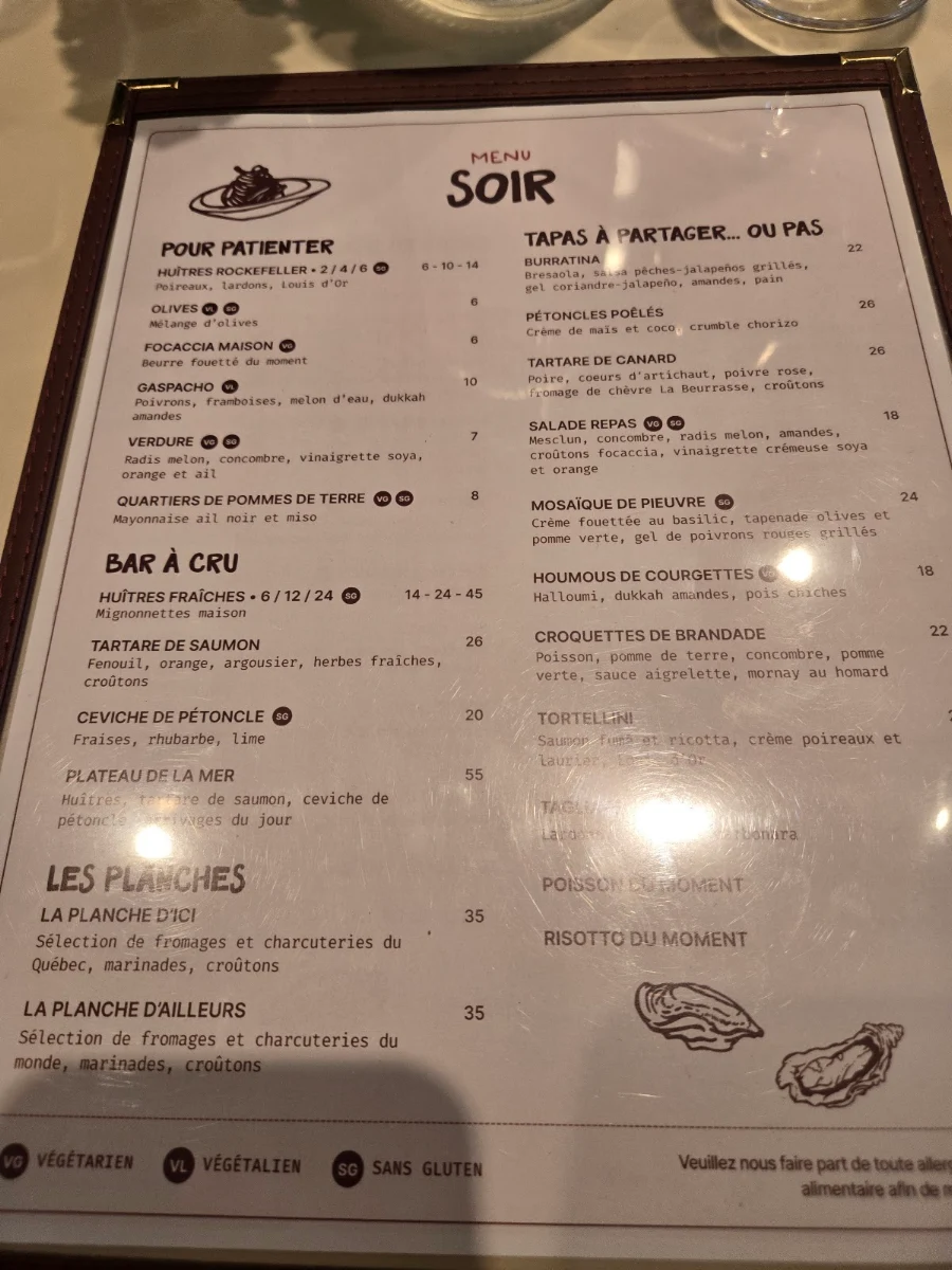Menu, Que Sera Syrah (18+)