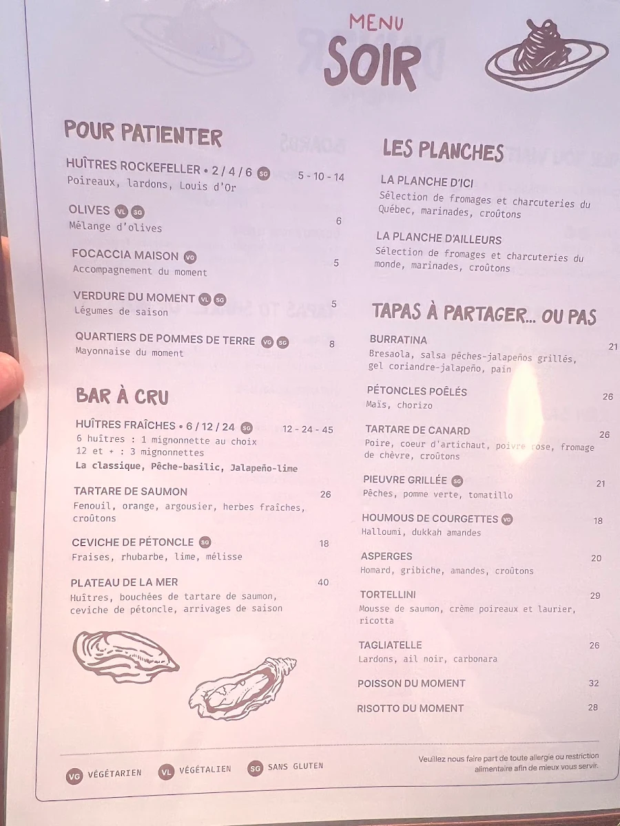 Menu, Que Sera Syrah (18+)