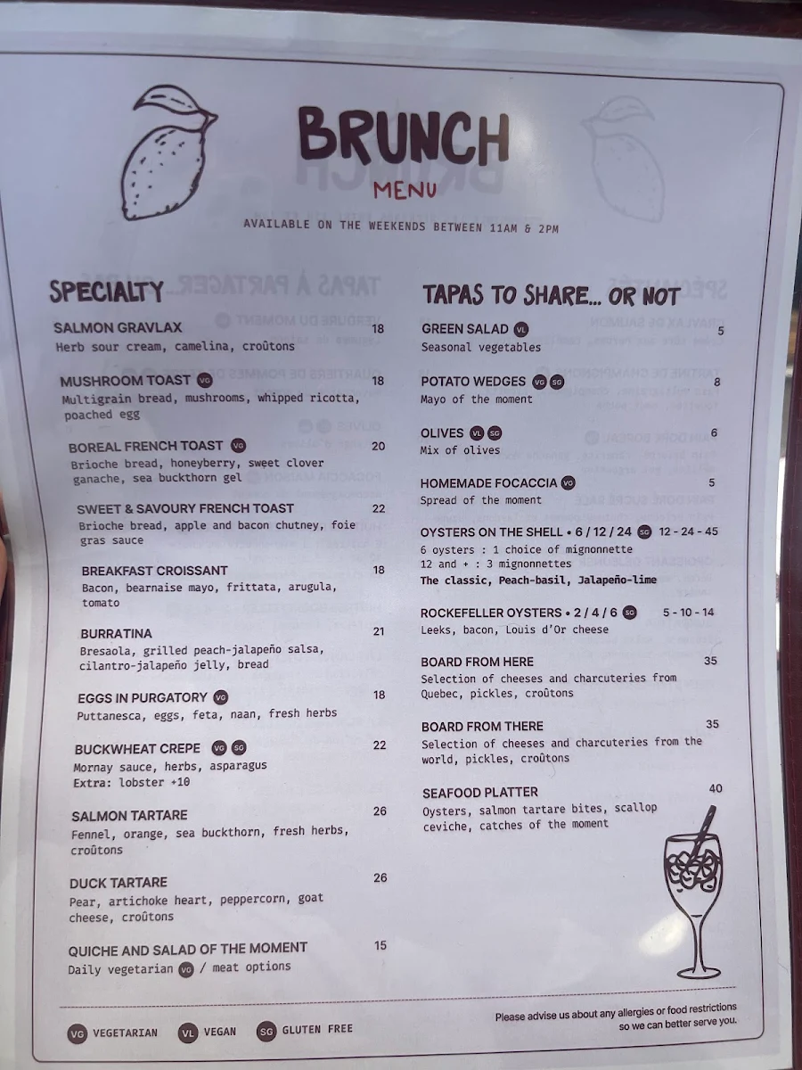 Menu, Que Sera Syrah (18+)