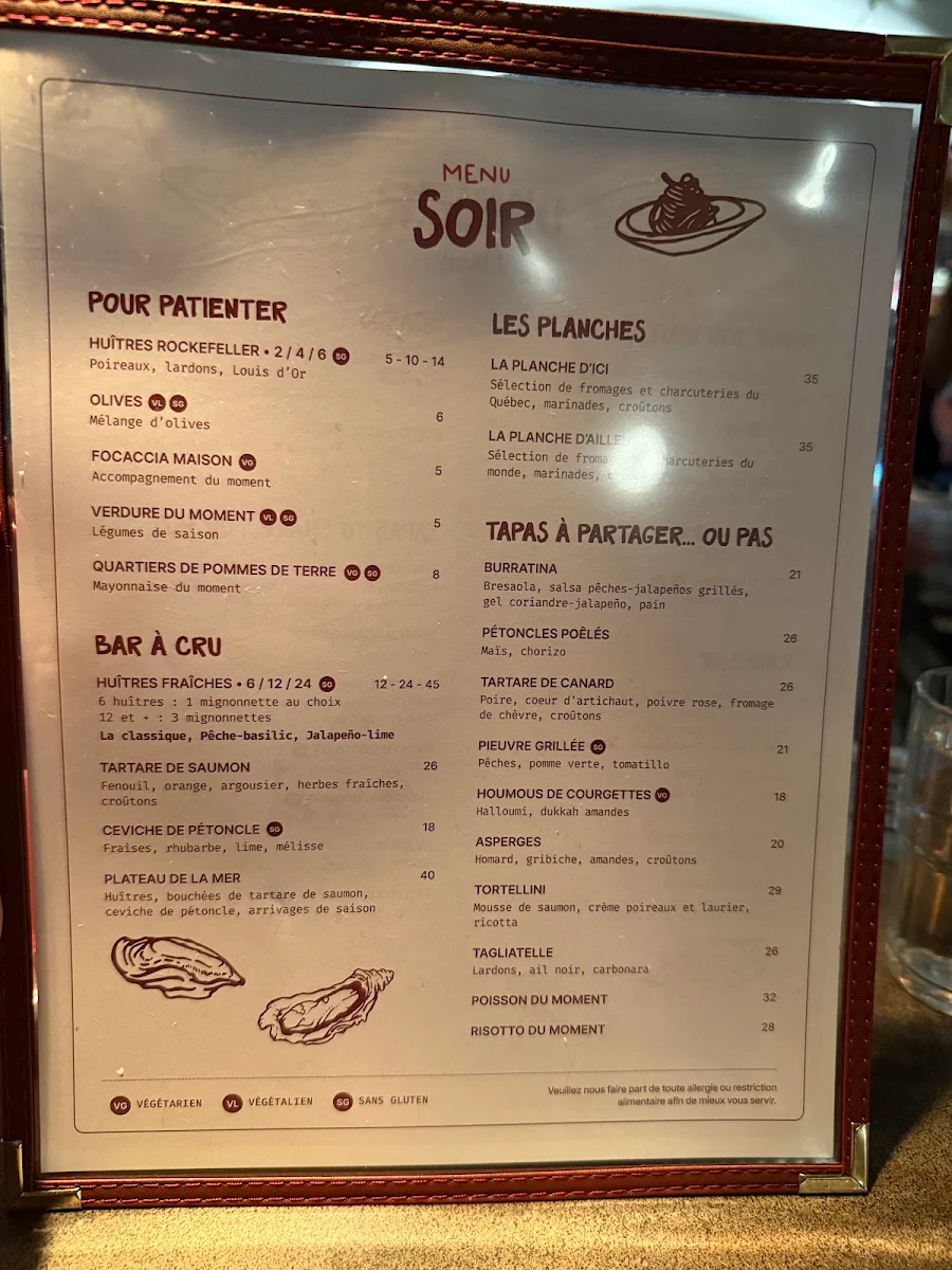 Menu, Que Sera Syrah (18+)