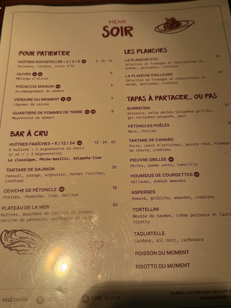 Menu, Que Sera Syrah (18+)