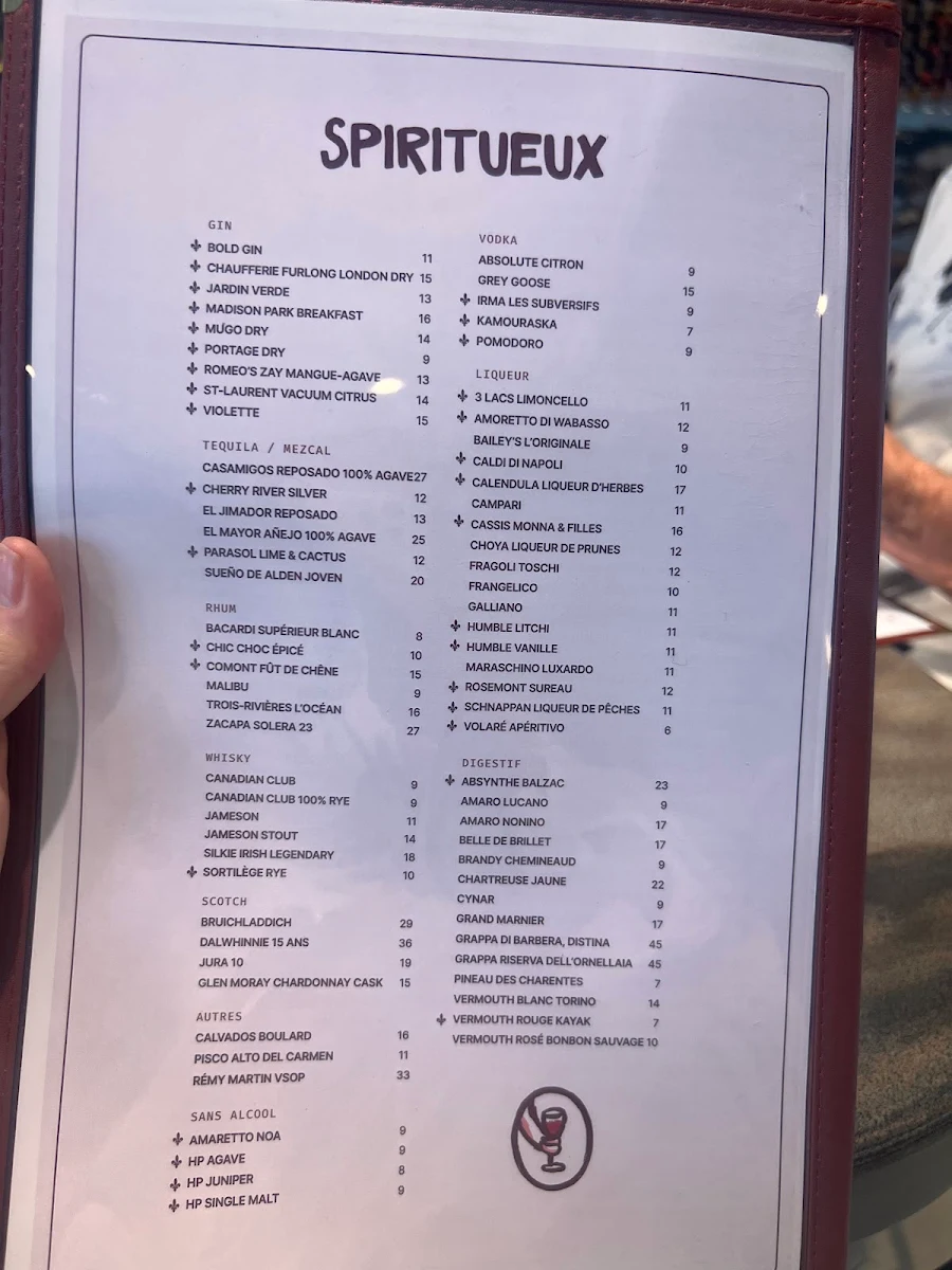Menu, Que Sera Syrah (18+)