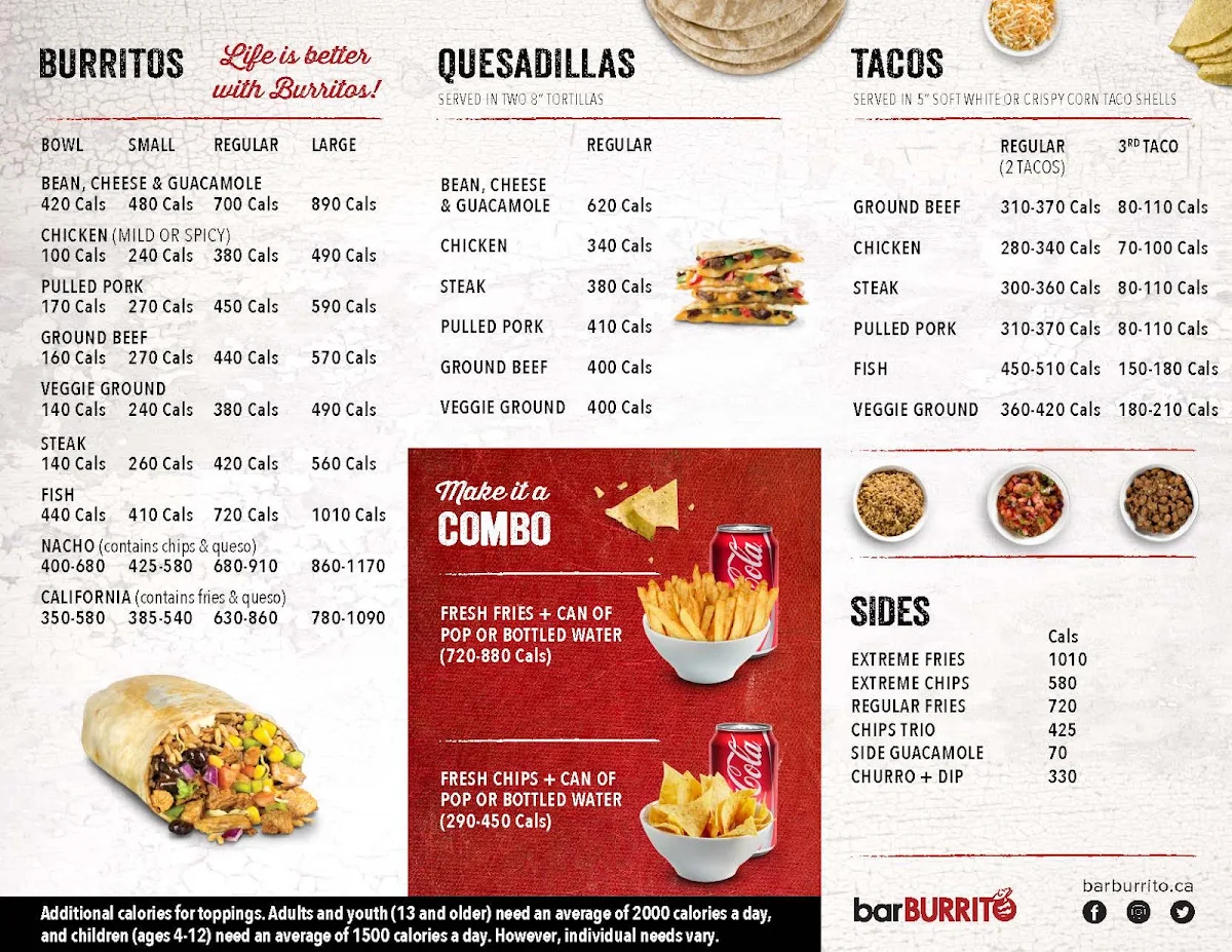 Menu, barBURRITO
