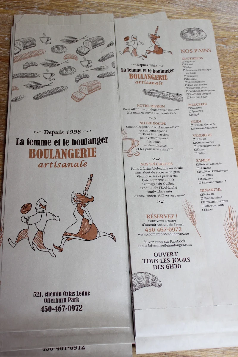 Menu, La Femme et Le Boulanger