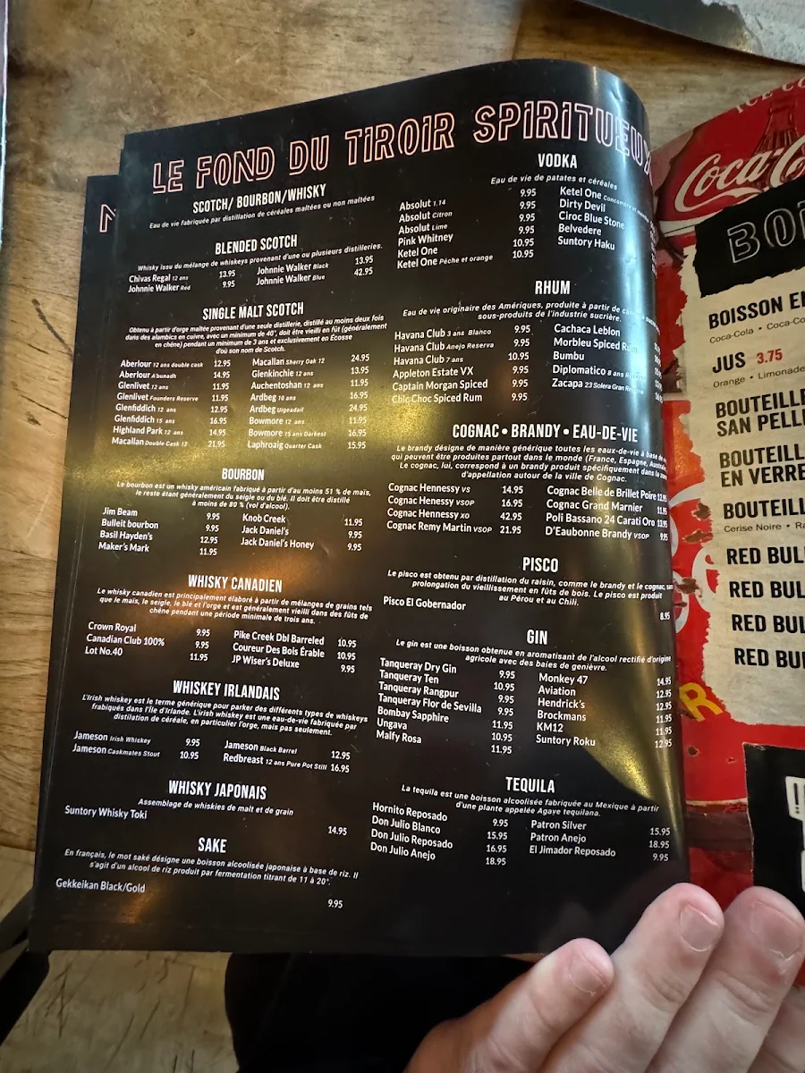 Menu, La Belle & La Boeuf - Burger Bar - Laurier