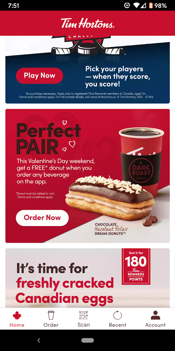 Menu, Tim Hortons