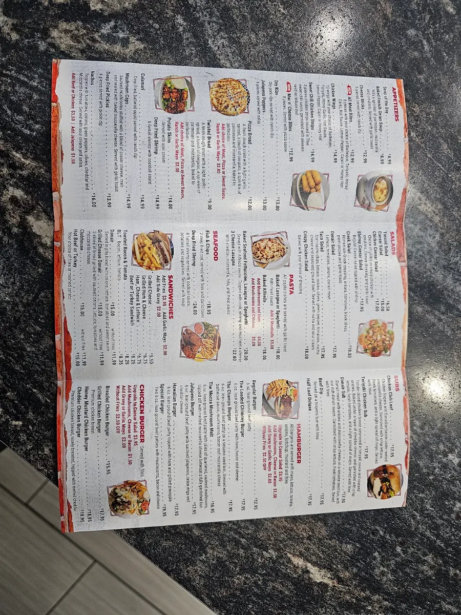 Menu, Red chimney Restaurant