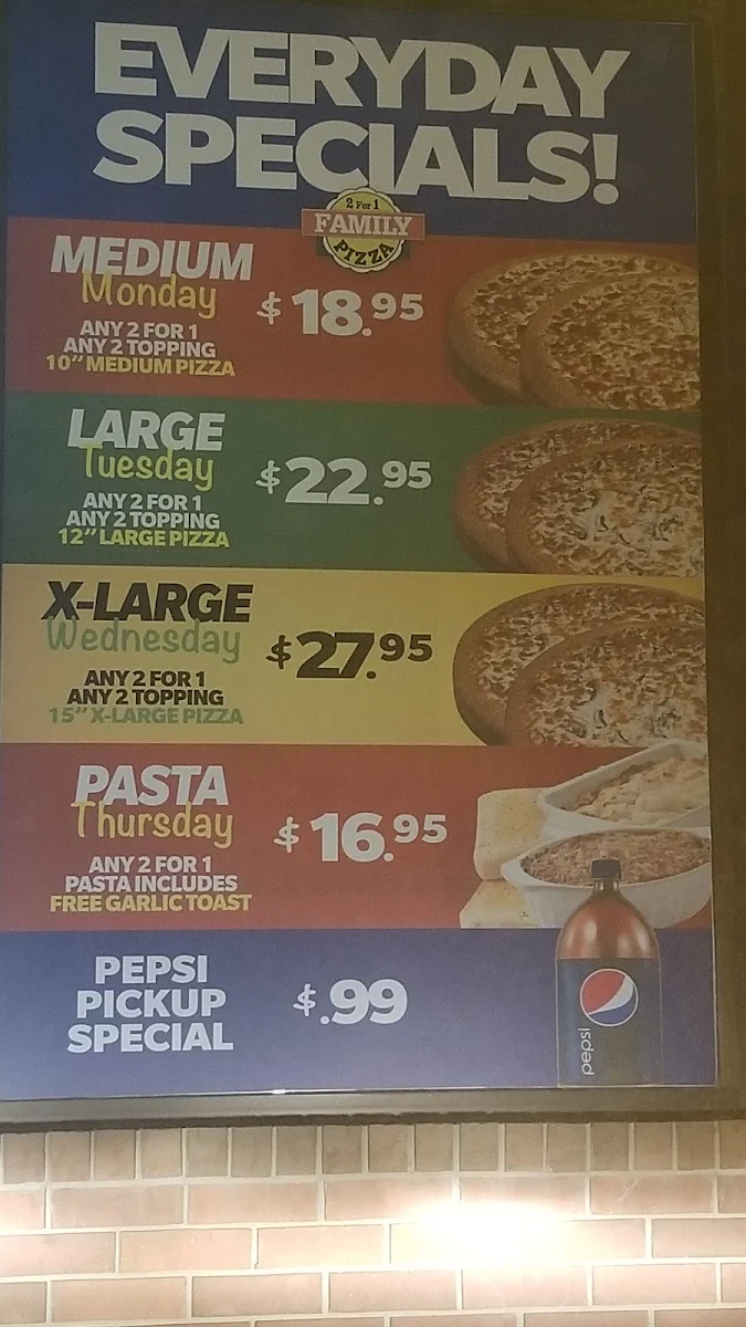Menu, 2 for 1 Family Pizza 🍕 Prince Albert