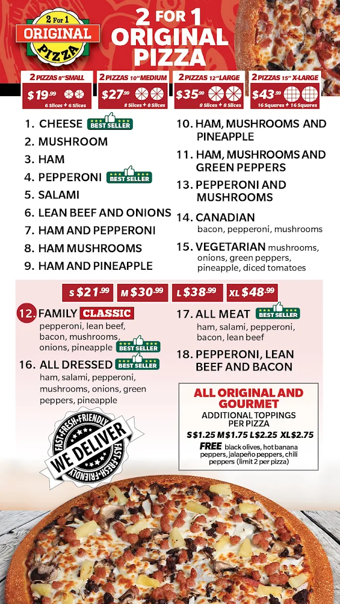Menu, 2 for 1 Family Pizza 🍕 Prince Albert