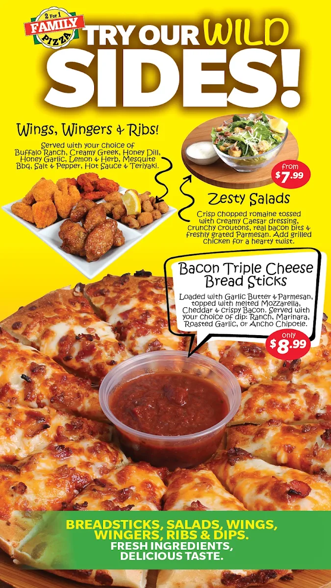 Menu, 2 for 1 Family Pizza 🍕 Prince Albert